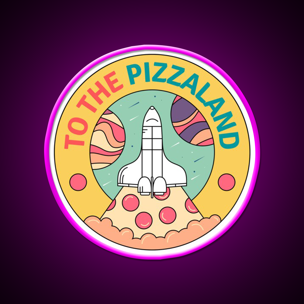 Pizzaland Fast Food Led Neon Sign For Burger Place Rgb Color