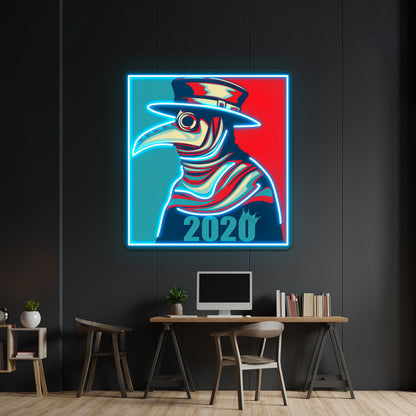 Plague Doctor Popartwork Led Neon Signs Custom