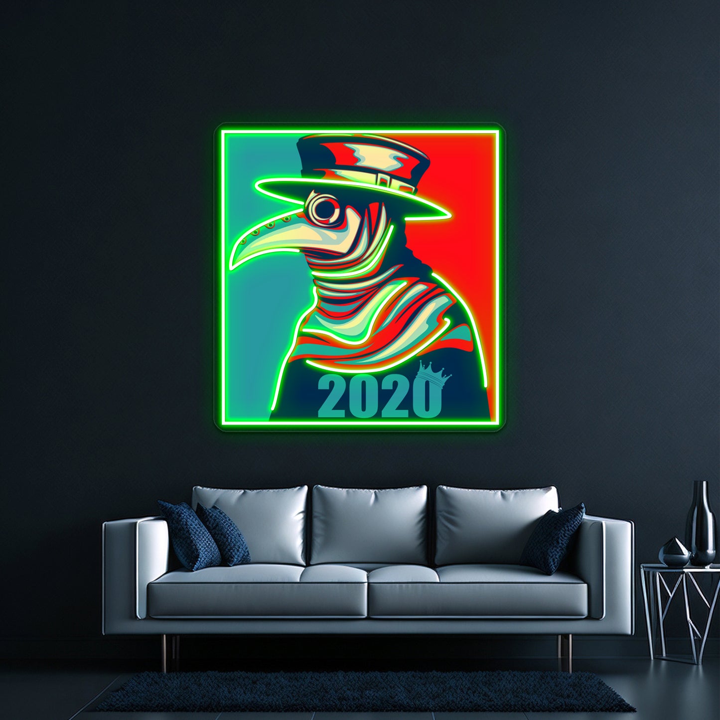 Plague Doctor Popartwork Led Neon Signs Custom