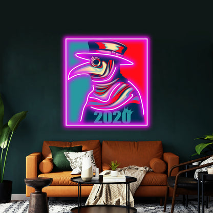 Plague Doctor Popartwork Led Neon Signs Custom