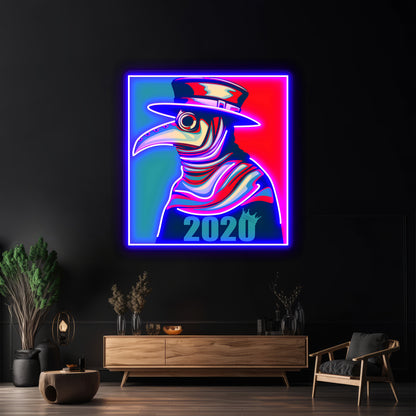 Plague Doctor Popartwork Led Neon Signs Custom