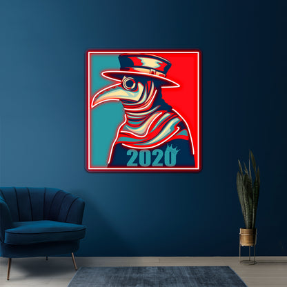 Plague Doctor Popartwork Led Neon Signs Custom