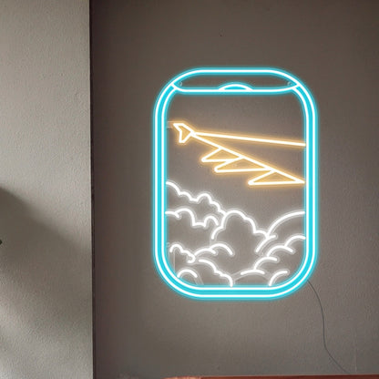 Plane Window View Led Neon Sign Wall Art | Shineneon