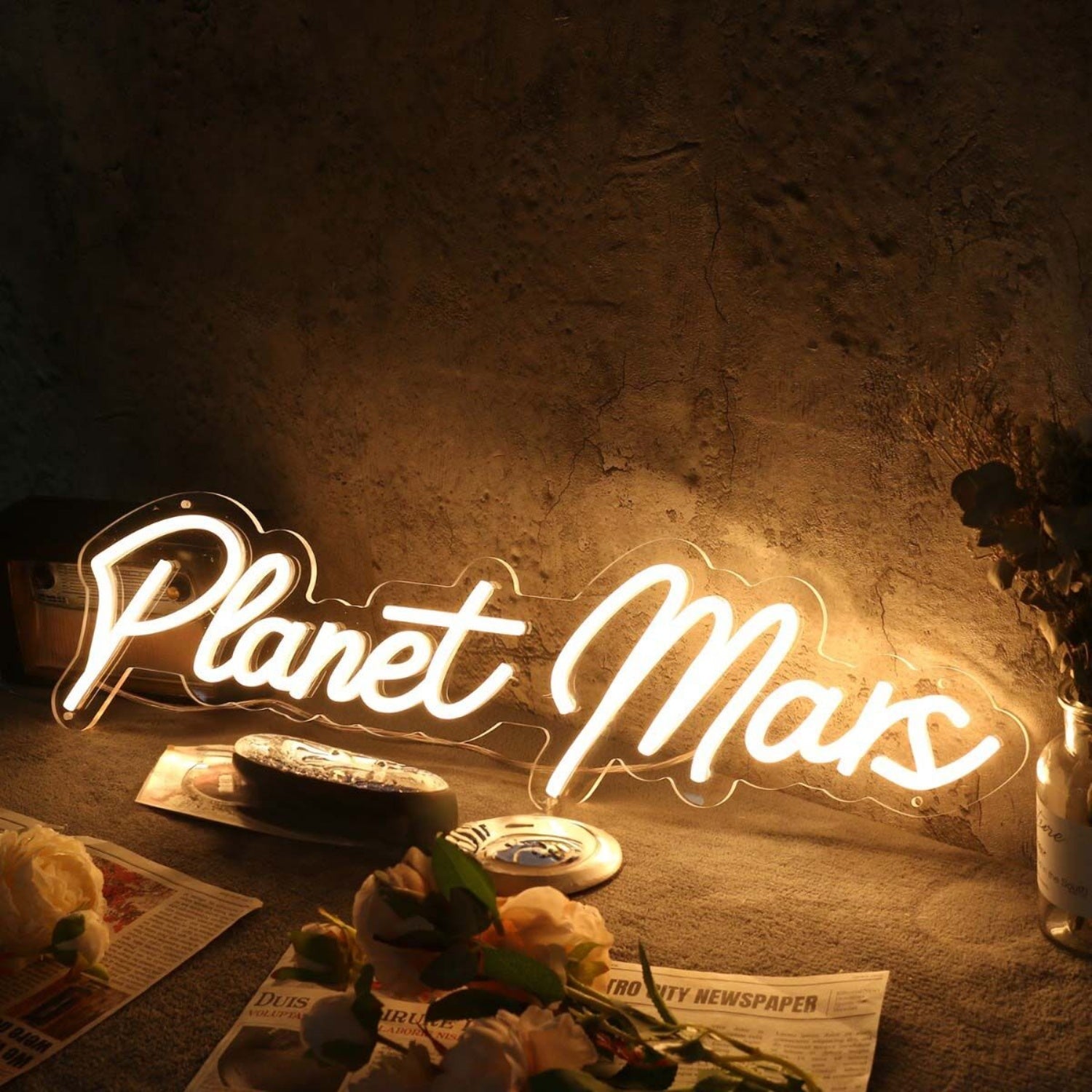 Planet Mars Yellow Led Neon Sign - Shineneon