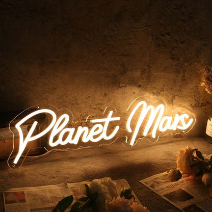 Planet Mars Yellow Led Neon Sign - Shineneon