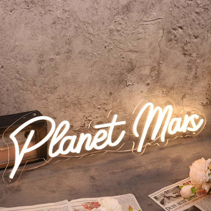 Planet Mars Yellow Led Neon Sign - Shineneon