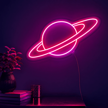 Planet Saturn LED Neon Sign Bedroom Wall Art - Shineneon