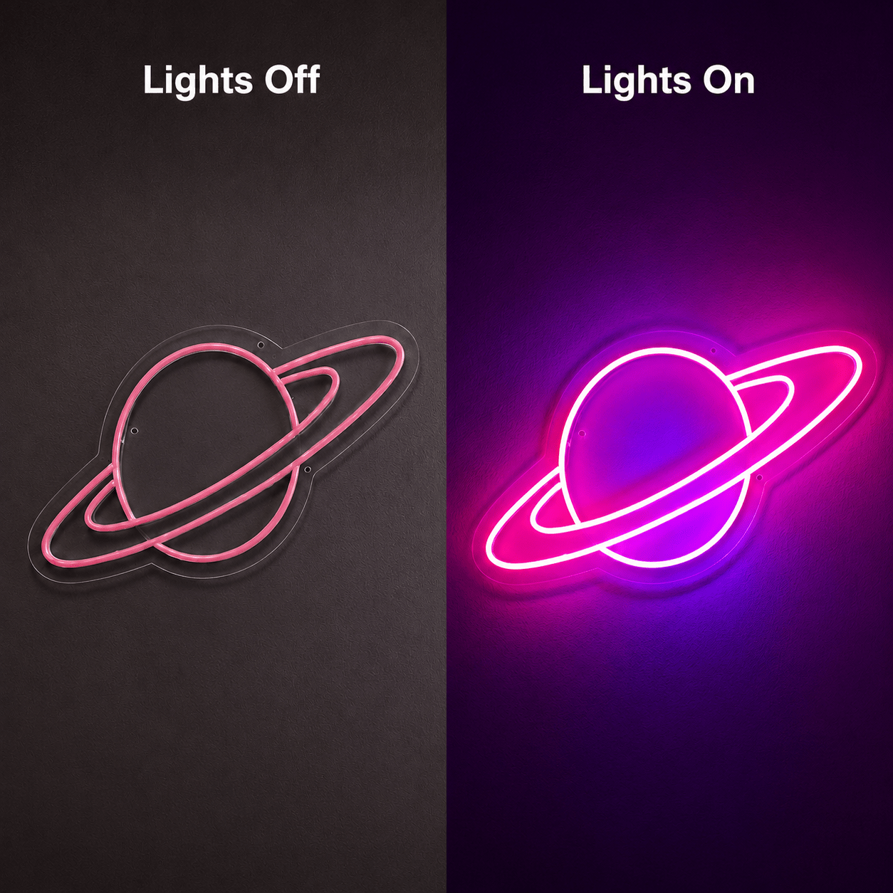 Planet Saturn LED Neon Sign Bedroom Wall Art - Shineneon