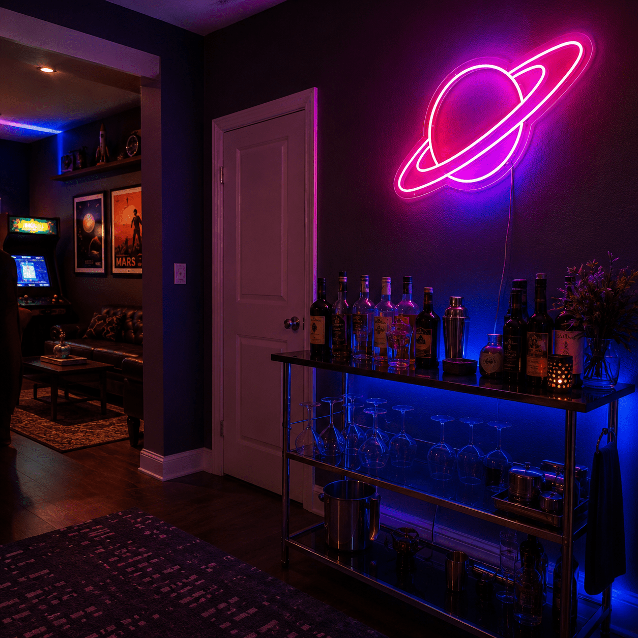 Planet Saturn LED Neon Sign Bedroom Wall Art - Shineneon