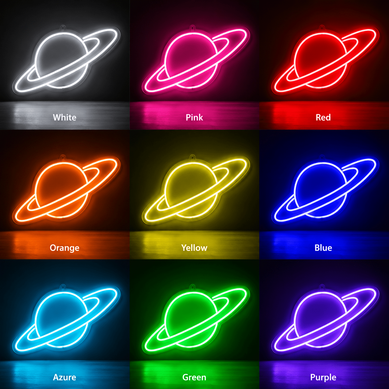 Planet Saturn LED Neon Sign Bedroom Wall Art - Shineneon
