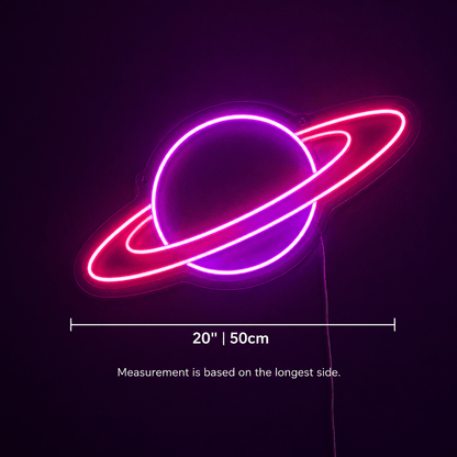 Planet Saturn LED Neon Sign Bedroom Wall Art - Shineneon