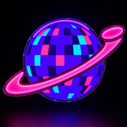 Planet Swoosh Logo Custom LED Neon Sign | 7f98e161c639864c0b41382da54a0d6c65e41c9ec896cfa41bf45dbb7611ef48 | effect