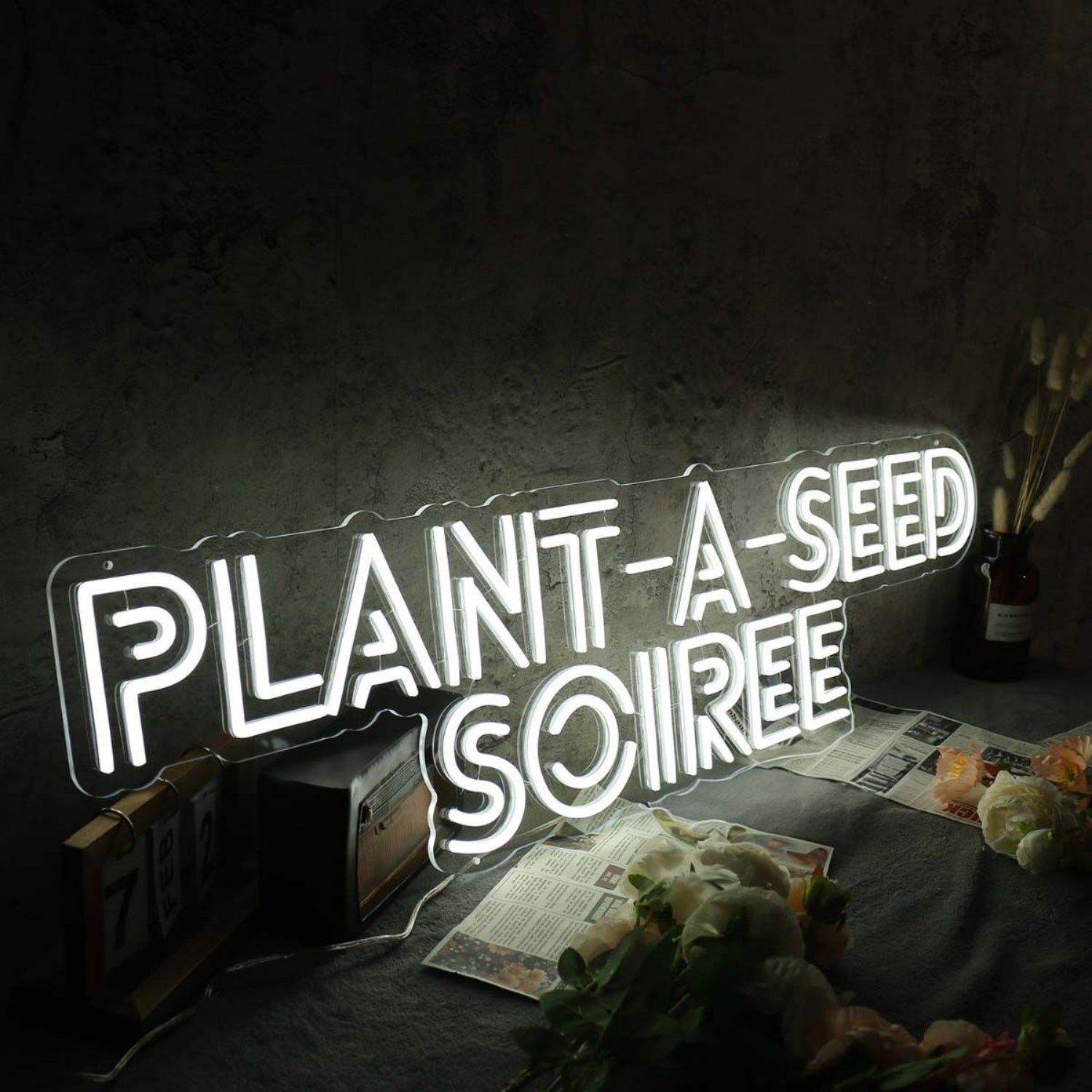 Plant A Seed Soiree White Led Neon Sign - Shineneon