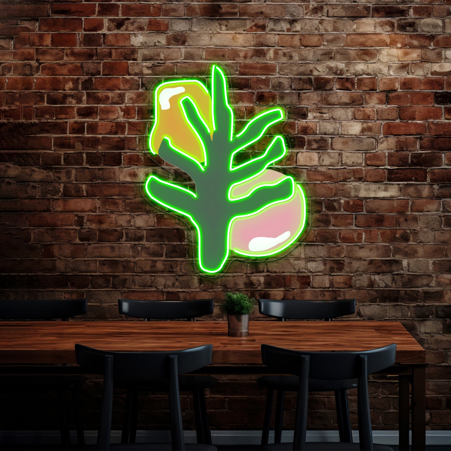 Plant Abstract Art Wall Artwork Neon Signs