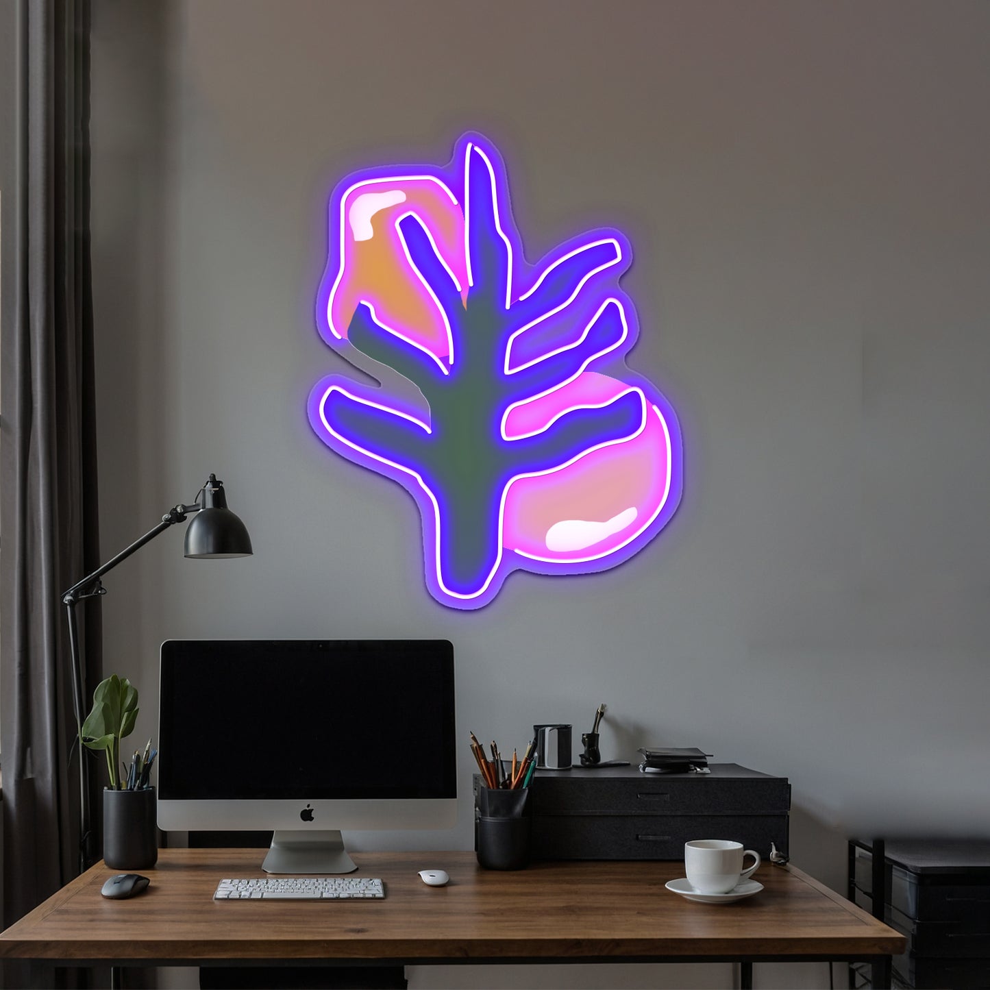 Plant Abstract Art Wall Artwork Neon Signs