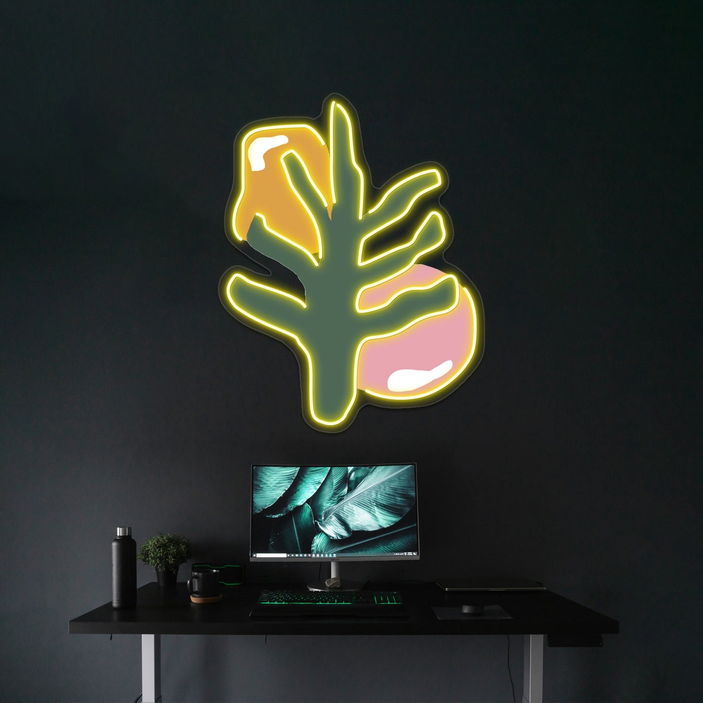 Plant Abstract Art Wall Artwork Neon Signs