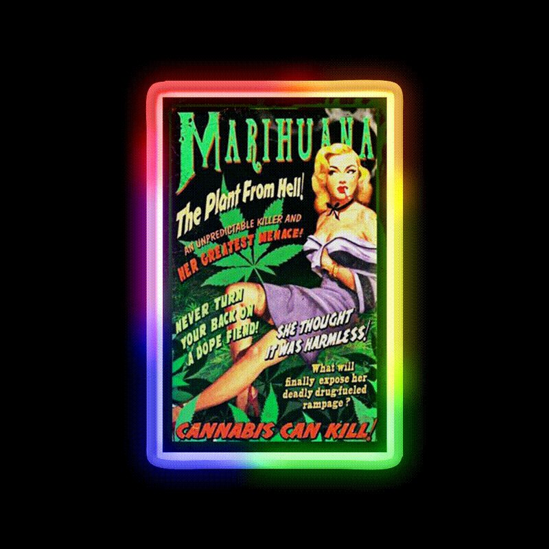 Plant From Hell Hemp Inspired Green Leaf Led Neon Sign Rgb Color
