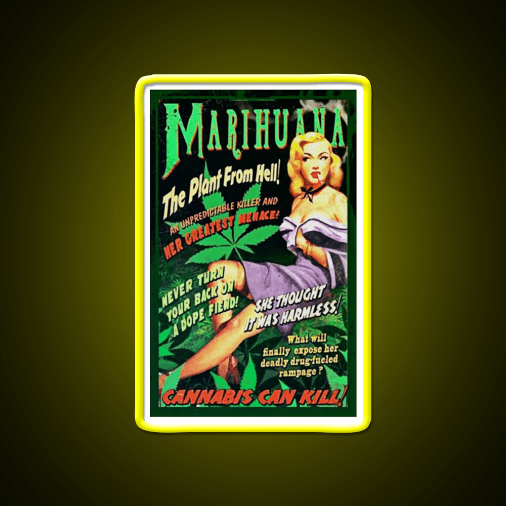 Plant From Hell Hemp Inspired Green Leaf Led Neon Sign Rgb Color - Shineneon