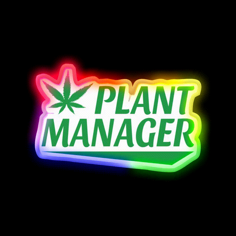 Plant Manager Hemp Inspired Green Leaf Led Neon Sign Rgb Color - LED neon sign close-up detail