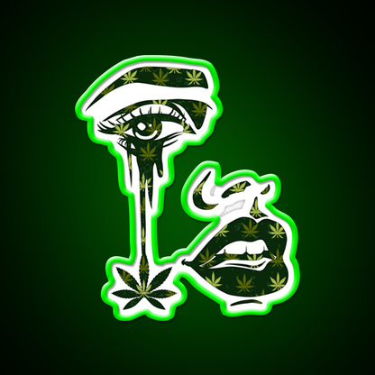 Plant Tear Drip Hemp Inspired Green Leaf Led Neon Sign Rgb Color - LED neon sign view 8