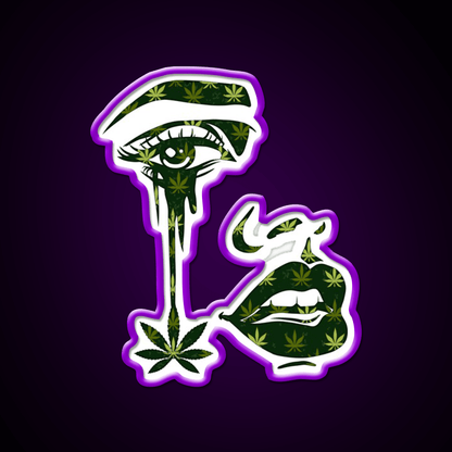 Plant Tear Drip Hemp Inspired Green Leaf Led Neon Sign Rgb Color - Shineneon