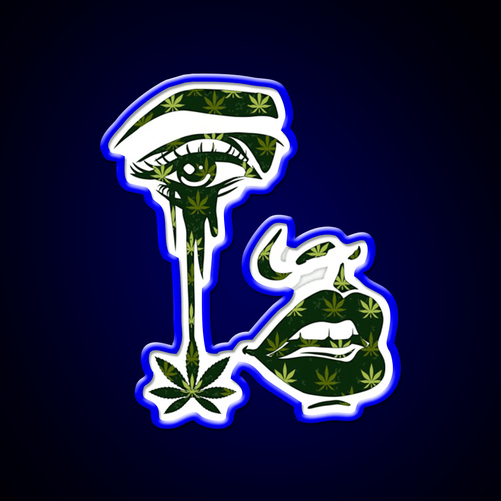 Plant Tear Drip Hemp Inspired Green Leaf Led Neon Sign Rgb Color - Shineneon