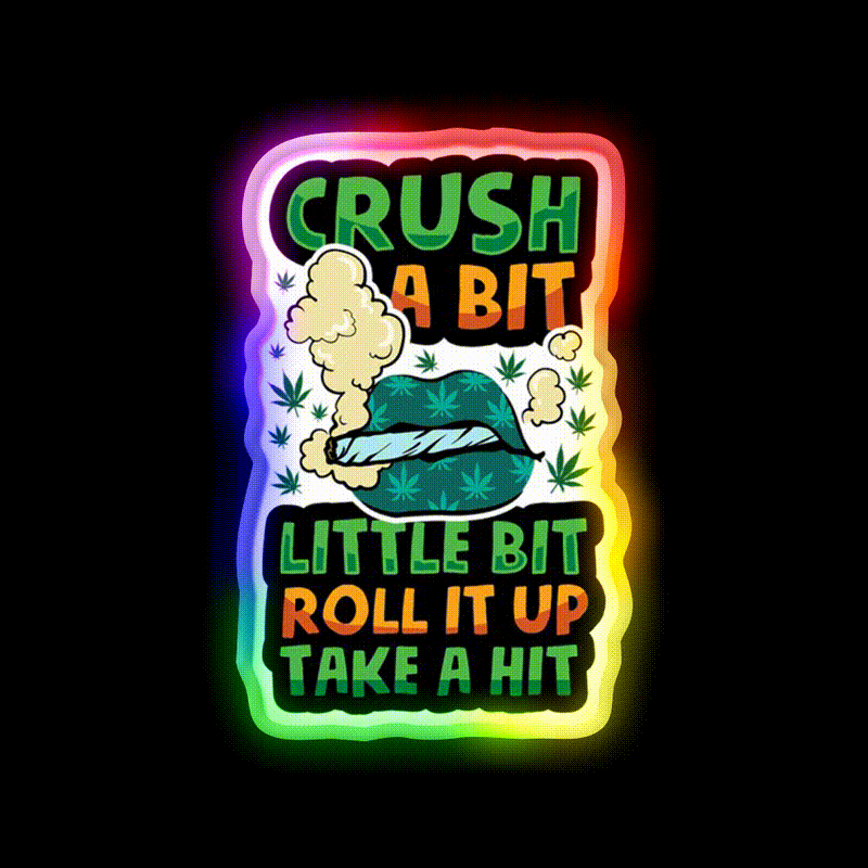 Plant With Lips Weed Hemp Inspired Green Leaf Led Neon Sign Rgb Color - LED neon sign close-up detail