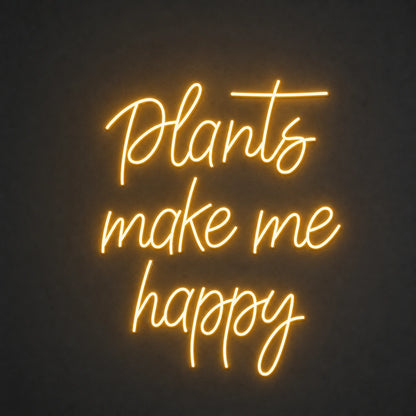 Plants Make Me Happy LED Neon Sign Garage Man Cave Neon Sign main product image