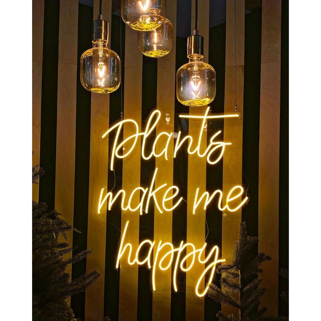 Plants Make Me Happy Led Sign Business Neon Signs - Shineneon