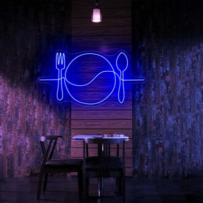 Plate Line Art Neon Signs For Kitchen - Shineneon