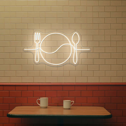Plate Line Art Neon Signs For Kitchen - Shineneon