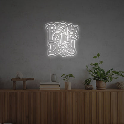 Play All Day By Fat Font Led Neon Sign Brings Vibrant Fun | Shineneon
