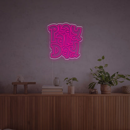 Play All Day By Fat Font Led Neon Sign Brings Vibrant Fun | Shineneon
