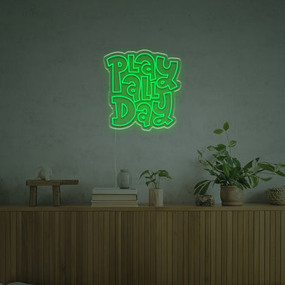 Play All Day By Fat Font Led Neon Sign Brings Vibrant Fun | Shineneon
