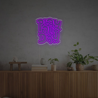 Play All Day By Fat Font Led Neon Sign Brings Vibrant Fun | Shineneon