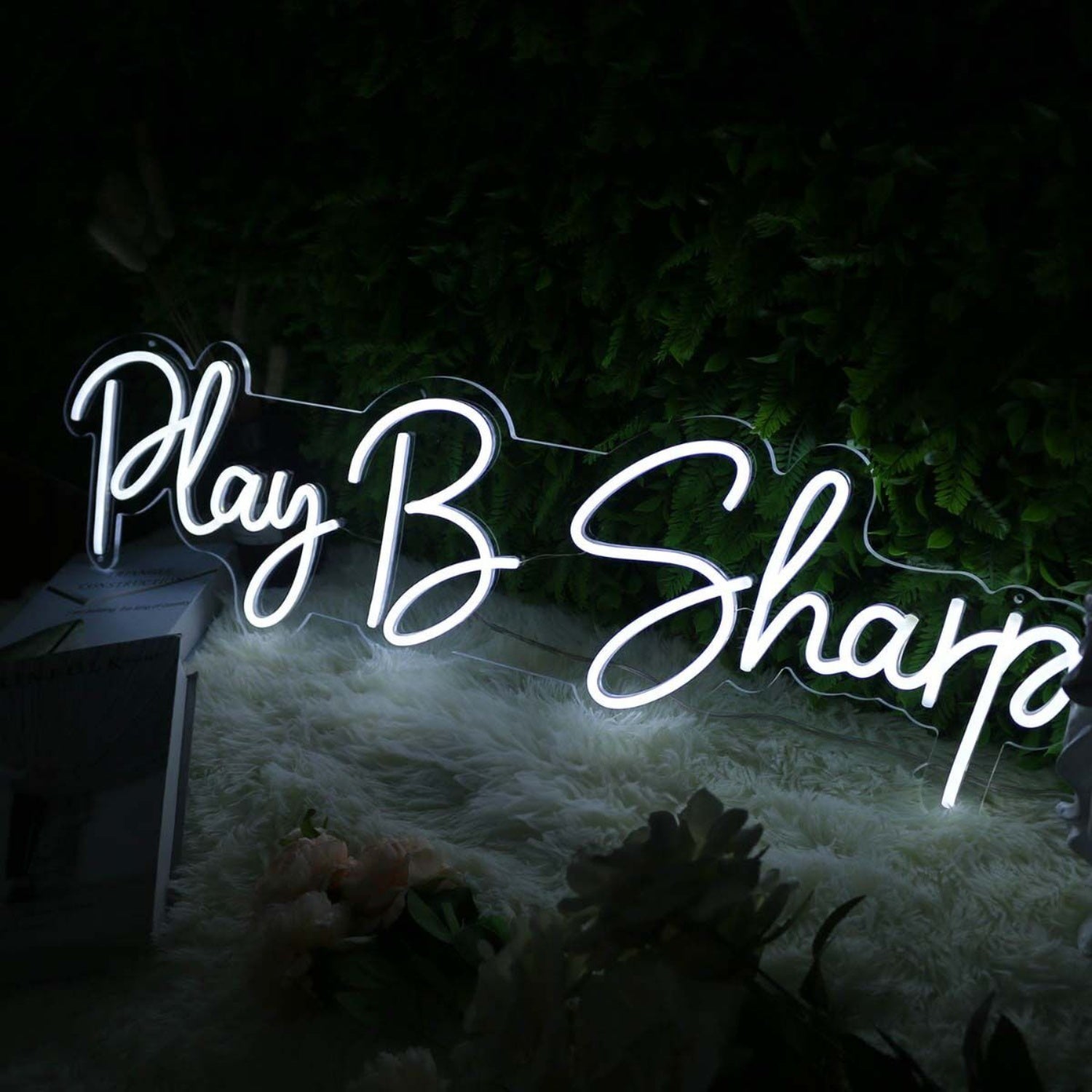Play B Sharp White Led Neon Sign | Shineneon