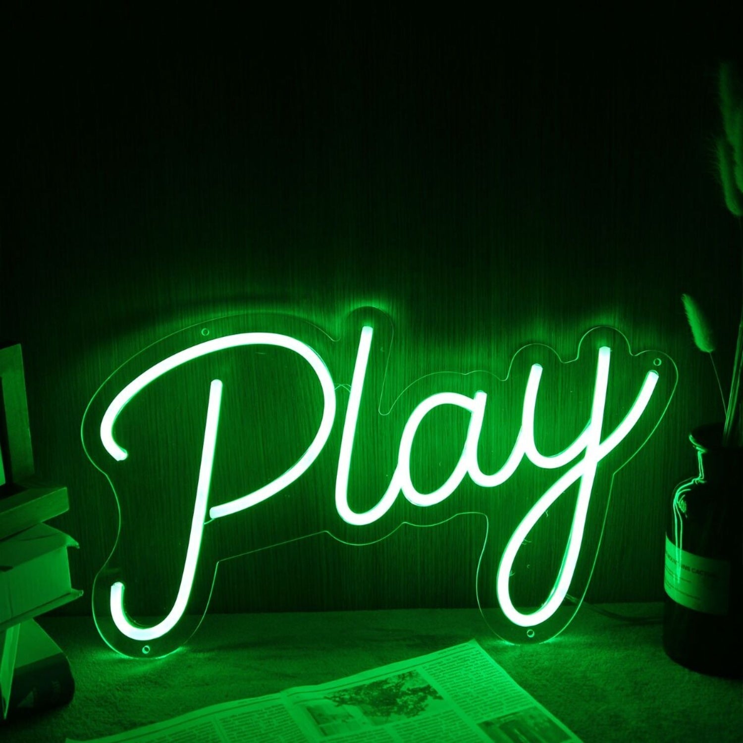 Play Green Font Led Neon Sign | Shineneon