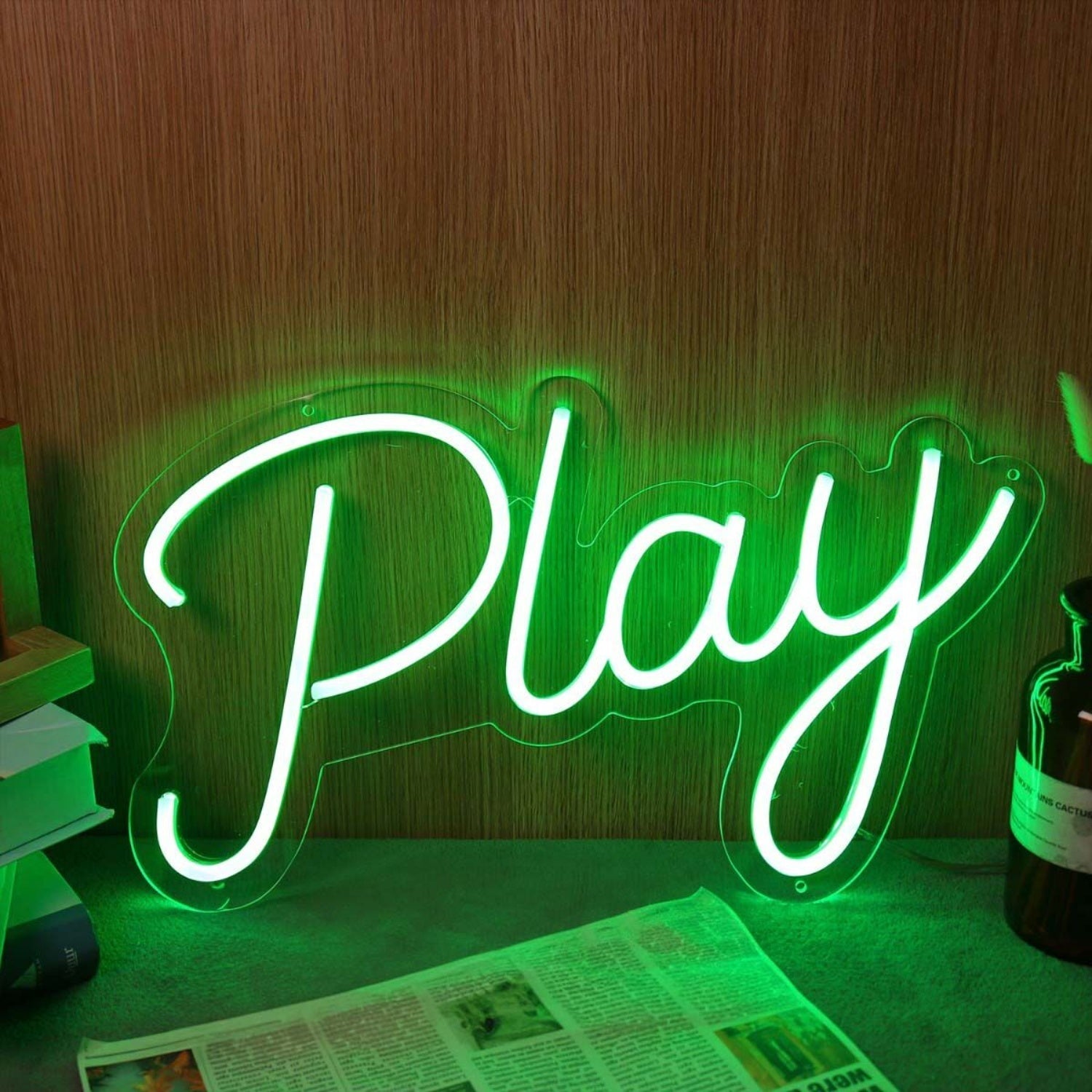 Play Green Font Led Neon Sign - Shineneon