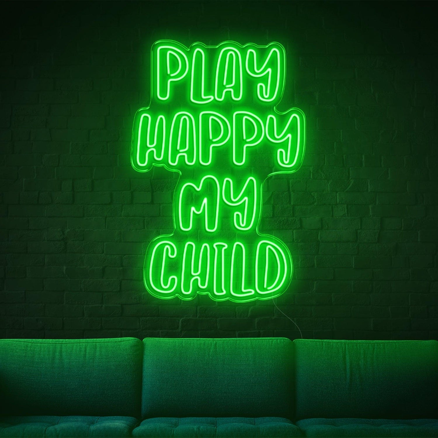 Play Happy My Child Amber Glow Led Neon Sign For Kids Room Family Decor | Shineneon