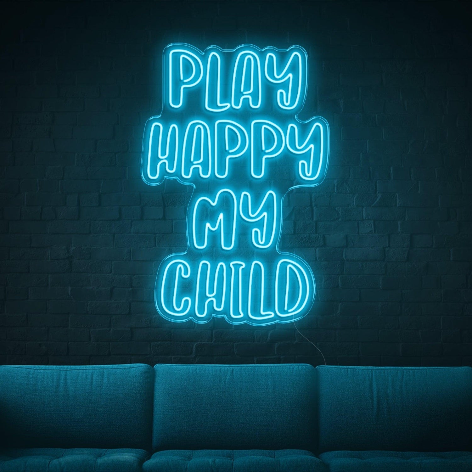 Play Happy My Child Amber Glow Led Neon Sign For Kids Room Family Decor | Shineneon