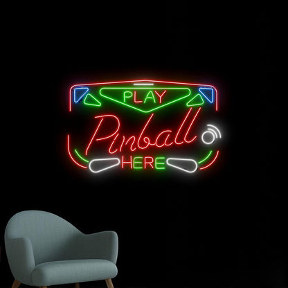 Play Pinball Here Led Neon Sign For Bar Party Wall Decor | Shineneon