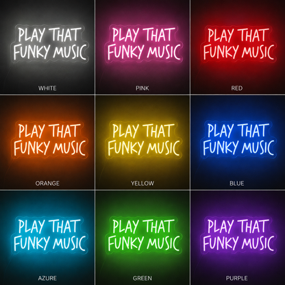 Play That Funky Music Room Decor LED Neon Sign - 06 Day Night Comparison