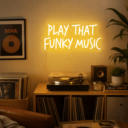 Play That Funky Music Room Decor LED Neon Sign - Shineneon