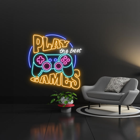 Play The Best Games Led Sign