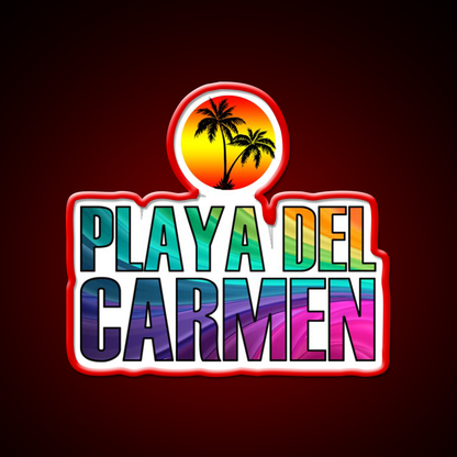Playa Del Carmen Party Drink Tequila Led Neon Sign Rgb Color