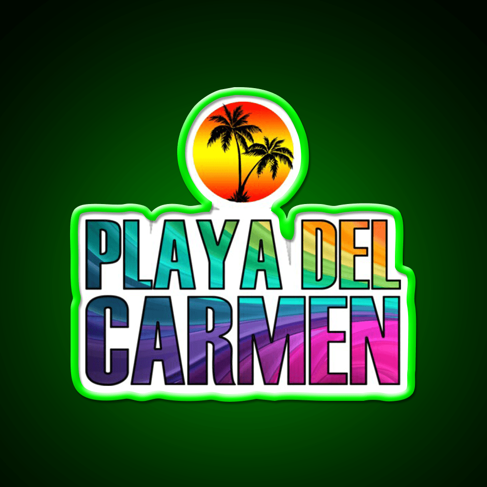 Playa Del Carmen Party Drink Tequila Led Neon Sign Rgb Color - Shineneon