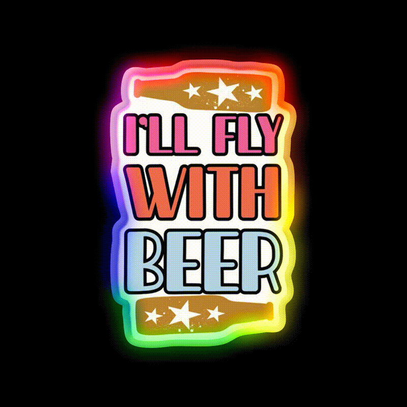 Playful Beer Themed Graphic Man Cave Bar Led Neon Sign Rgb Color