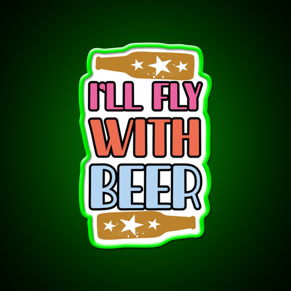 Playful Beer Themed Graphic Man Cave Bar Led Neon Sign Rgb Color