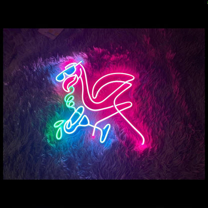 Playful Flamingo Cocktail Led Neon Sign Bar Home Decor | Shineneon