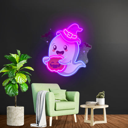 Playful Ghost Floating Led Neon Sign Light Custom Led Signs